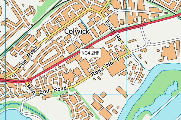 NG4 2HF map - OS VectorMap District (Ordnance Survey)