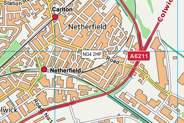 NG4 2HP map - OS VectorMap District (Ordnance Survey)