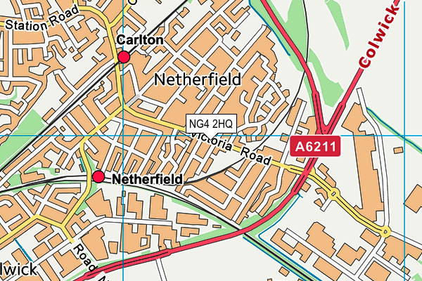 NG4 2HQ map - OS VectorMap District (Ordnance Survey)