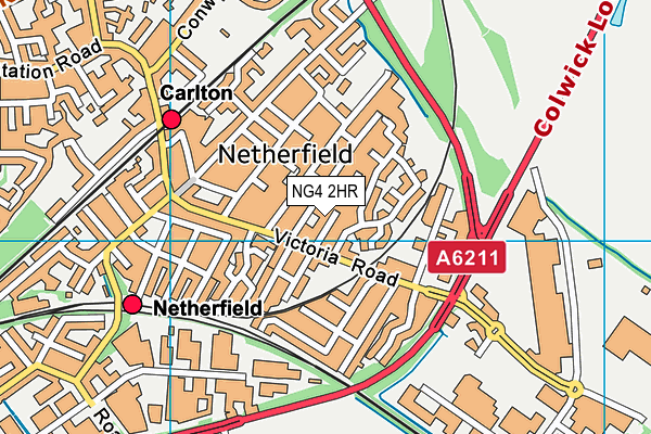 NG4 2HR map - OS VectorMap District (Ordnance Survey)