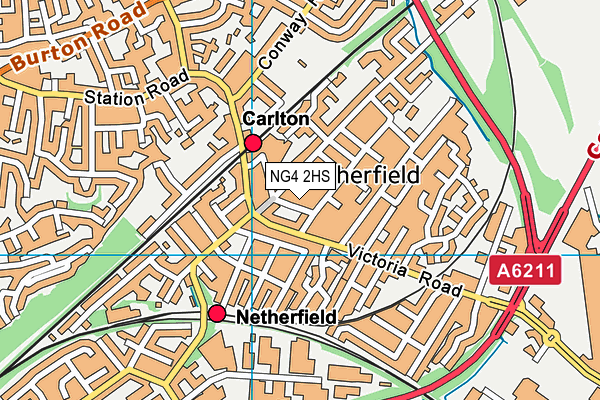 NG4 2HS map - OS VectorMap District (Ordnance Survey)