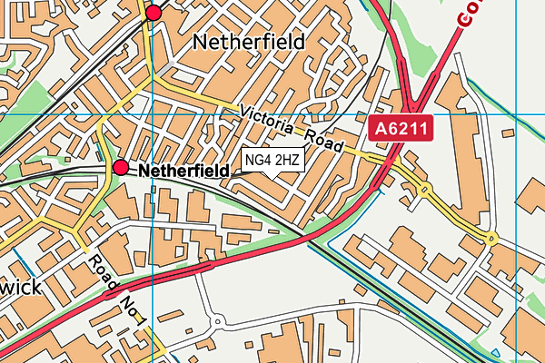 NG4 2HZ map - OS VectorMap District (Ordnance Survey)