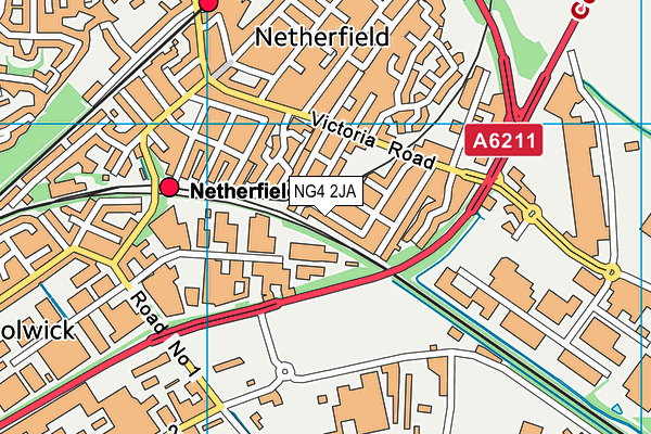 NG4 2JA map - OS VectorMap District (Ordnance Survey)