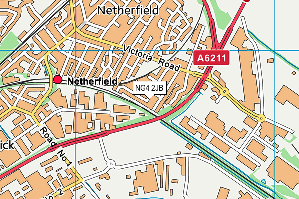 NG4 2JB map - OS VectorMap District (Ordnance Survey)