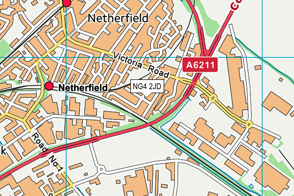 NG4 2JD map - OS VectorMap District (Ordnance Survey)