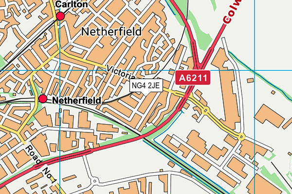 NG4 2JE map - OS VectorMap District (Ordnance Survey)