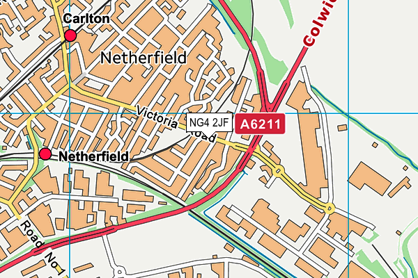 NG4 2JF map - OS VectorMap District (Ordnance Survey)