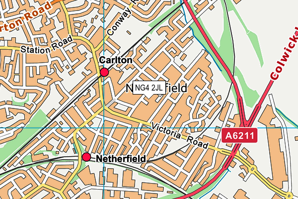 NG4 2JL map - OS VectorMap District (Ordnance Survey)