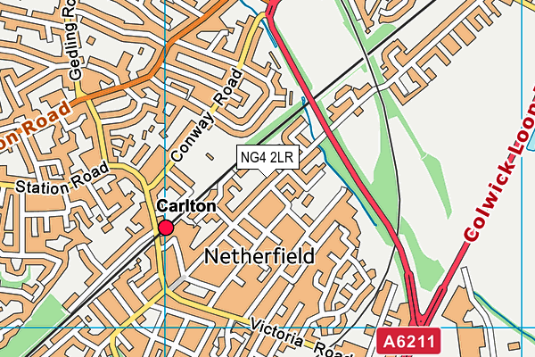 Netherfield Primary School map (NG4 2LR) - OS VectorMap District (Ordnance Survey)