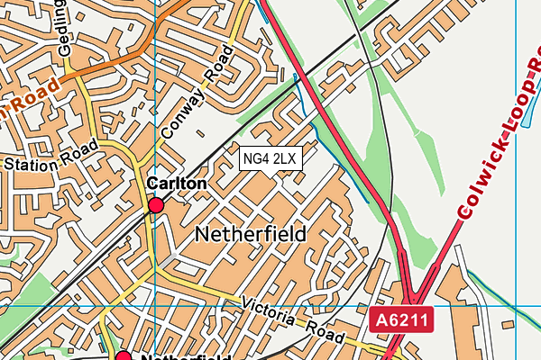 NG4 2LX map - OS VectorMap District (Ordnance Survey)