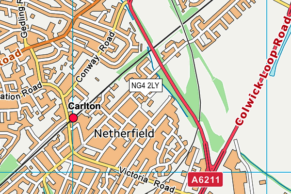 NG4 2LY map - OS VectorMap District (Ordnance Survey)