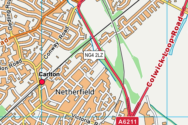 NG4 2LZ map - OS VectorMap District (Ordnance Survey)