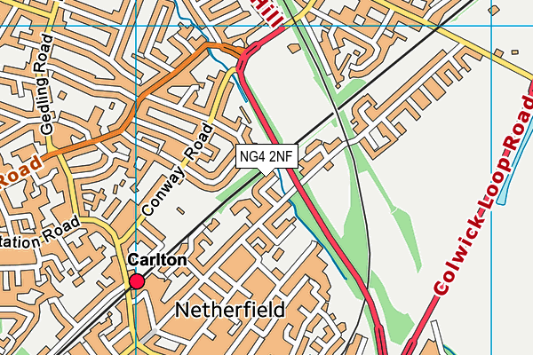 NG4 2NF map - OS VectorMap District (Ordnance Survey)