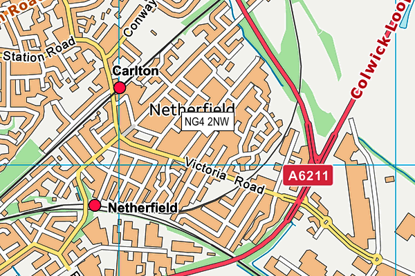 NG4 2NW map - OS VectorMap District (Ordnance Survey)