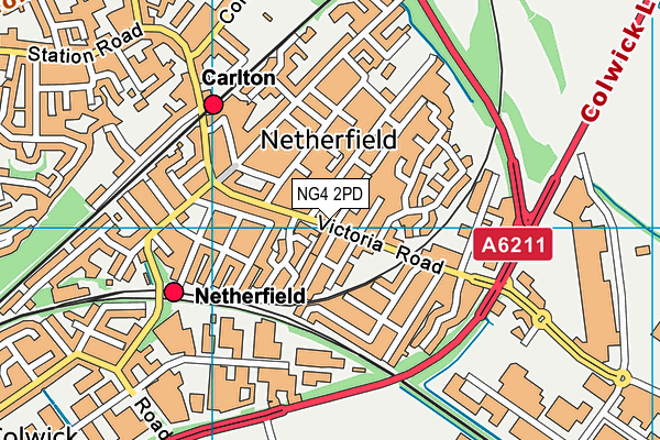 NG4 2PD map - OS VectorMap District (Ordnance Survey)