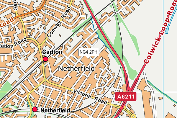 NG4 2PH map - OS VectorMap District (Ordnance Survey)