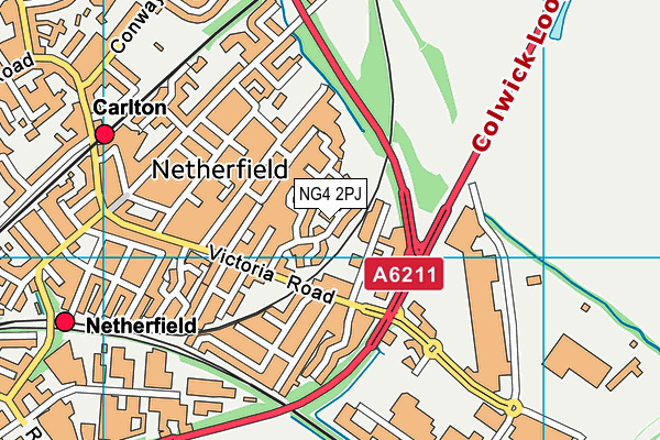 NG4 2PJ map - OS VectorMap District (Ordnance Survey)