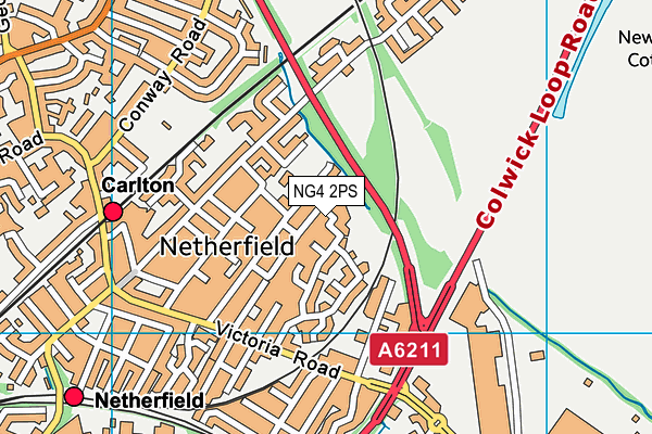 NG4 2PS map - OS VectorMap District (Ordnance Survey)