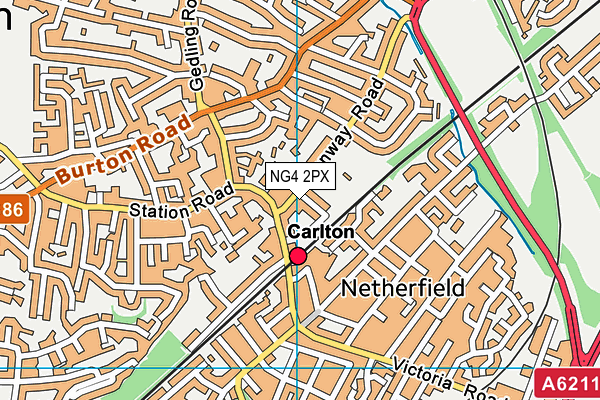 NG4 2PX map - OS VectorMap District (Ordnance Survey)