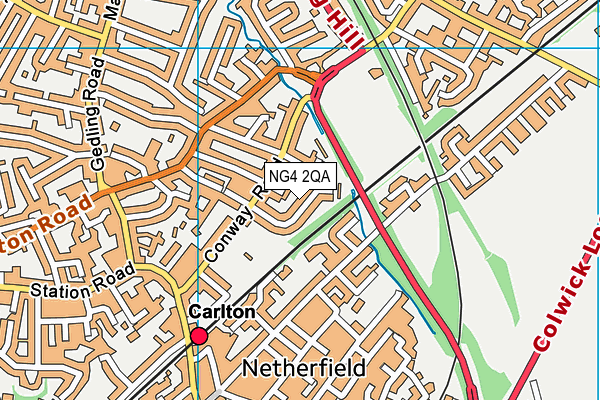 NG4 2QA map - OS VectorMap District (Ordnance Survey)