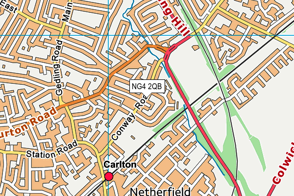 NG4 2QB map - OS VectorMap District (Ordnance Survey)