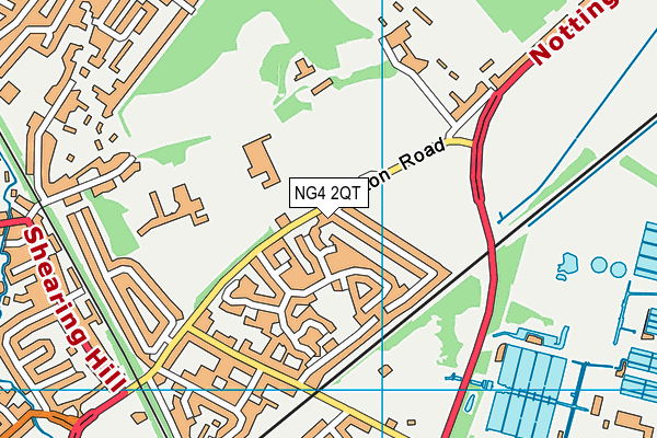 NG4 2QT map - OS VectorMap District (Ordnance Survey)