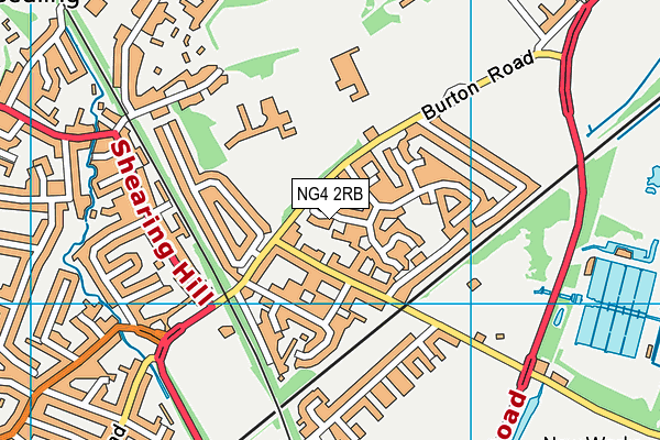 NG4 2RB map - OS VectorMap District (Ordnance Survey)