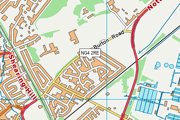 NG4 2RE map - OS VectorMap District (Ordnance Survey)