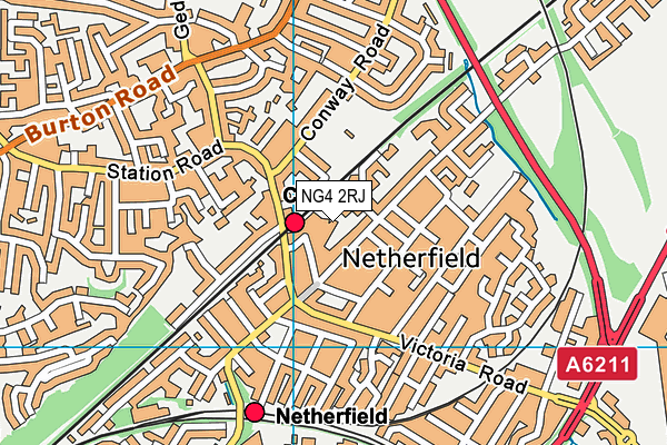 NG4 2RJ map - OS VectorMap District (Ordnance Survey)