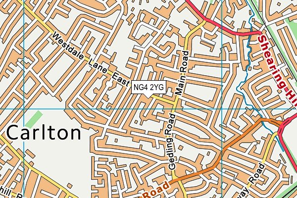 NG4 2YG map - OS VectorMap District (Ordnance Survey)