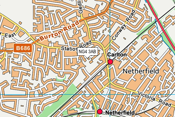 NG4 3AB map - OS VectorMap District (Ordnance Survey)