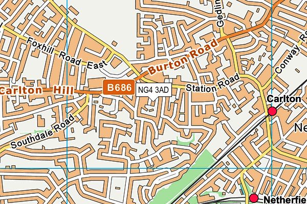 NG4 3AD map - OS VectorMap District (Ordnance Survey)