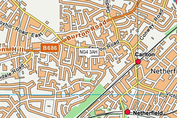 NG4 3AH map - OS VectorMap District (Ordnance Survey)