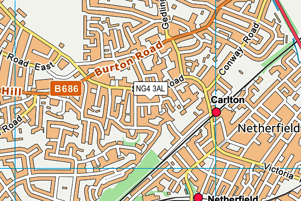 NG4 3AL map - OS VectorMap District (Ordnance Survey)