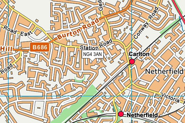 NG4 3AN map - OS VectorMap District (Ordnance Survey)