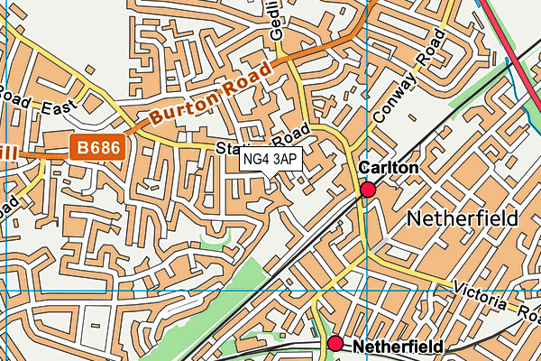 NG4 3AP map - OS VectorMap District (Ordnance Survey)