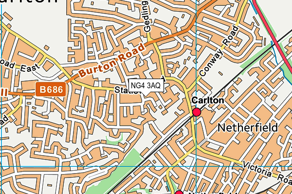 NG4 3AQ map - OS VectorMap District (Ordnance Survey)