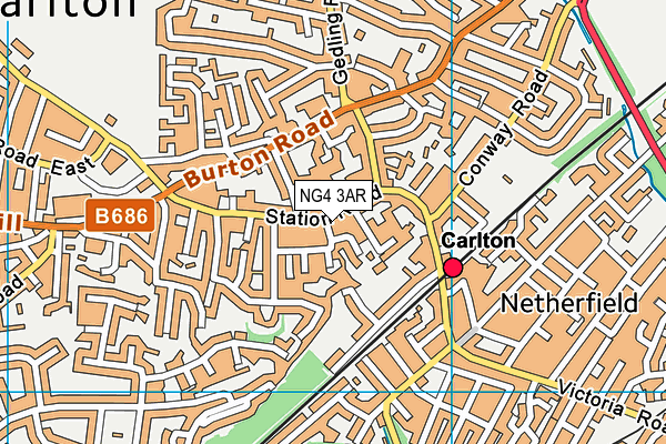 NG4 3AR map - OS VectorMap District (Ordnance Survey)