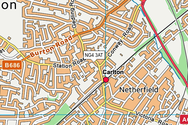 NG4 3AT map - OS VectorMap District (Ordnance Survey)