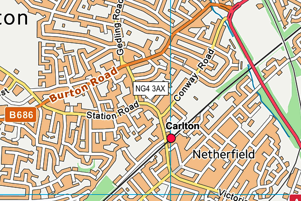 NG4 3AX map - OS VectorMap District (Ordnance Survey)