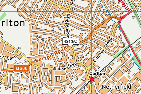 NG4 3AZ map - OS VectorMap District (Ordnance Survey)