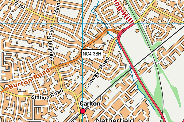 NG4 3BH map - OS VectorMap District (Ordnance Survey)