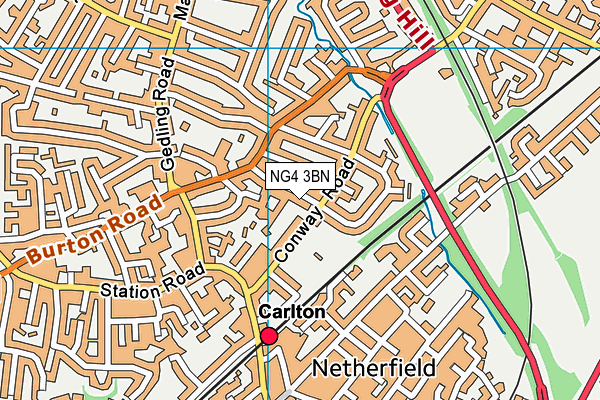 NG4 3BN map - OS VectorMap District (Ordnance Survey)