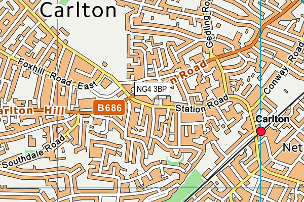 NG4 3BP map - OS VectorMap District (Ordnance Survey)