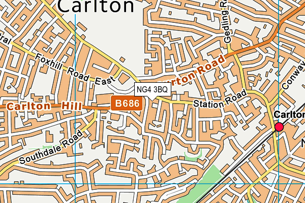 NG4 3BQ map - OS VectorMap District (Ordnance Survey)