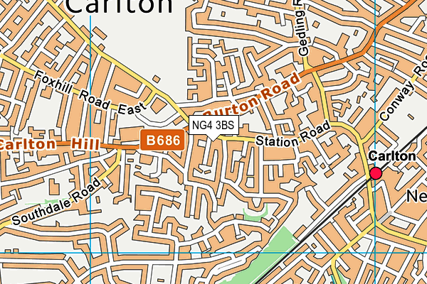 NG4 3BS map - OS VectorMap District (Ordnance Survey)