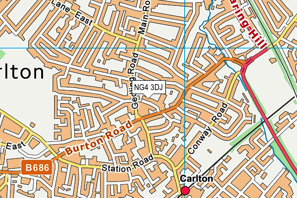 NG4 3DJ map - OS VectorMap District (Ordnance Survey)