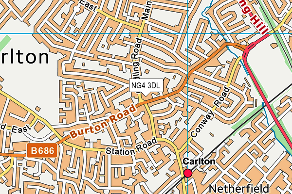 NG4 3DL map - OS VectorMap District (Ordnance Survey)