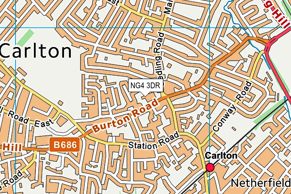 NG4 3DR map - OS VectorMap District (Ordnance Survey)