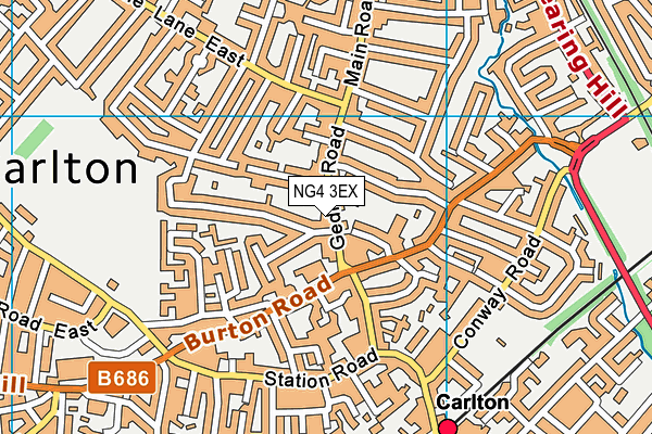 NG4 3EX map - OS VectorMap District (Ordnance Survey)